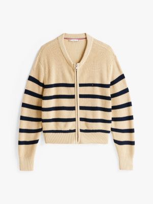 cardigan stile bomber con zip integrale multicolore da donne tommy hilfiger