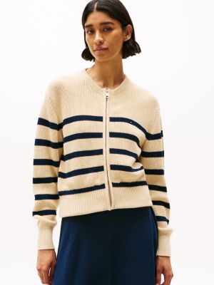 cárdigan bomber con cremallera multi de mujeres tommy hilfiger