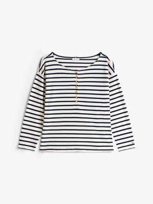 multi henley long sleeve t-shirt for women tommy hilfiger