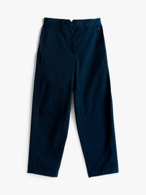 blue relaxed straight leg chinos for women tommy hilfiger