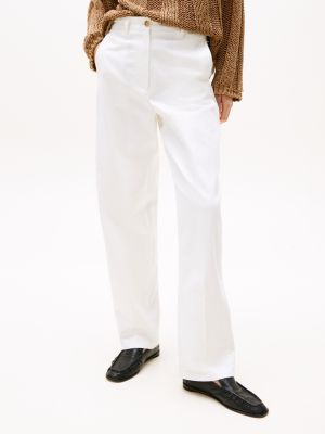 white relaxed straight leg chinos for women tommy hilfiger