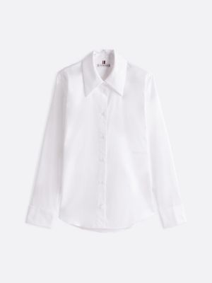 white regular fit oxford shirt for women tommy hilfiger