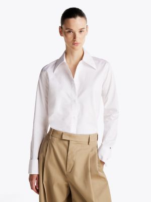 camicia oxford regular fit white da donne tommy hilfiger