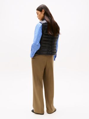black ultra light padded packable gilet for women tommy hilfiger