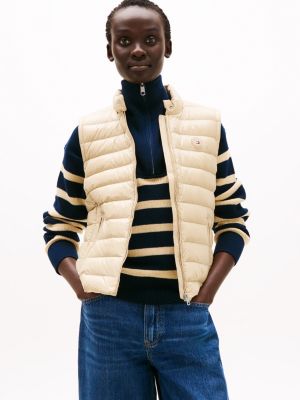 beige ultra light padded packable gilet for women tommy hilfiger