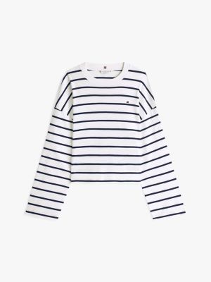 multi relaxed long sleeve t-shirt for women tommy hilfiger