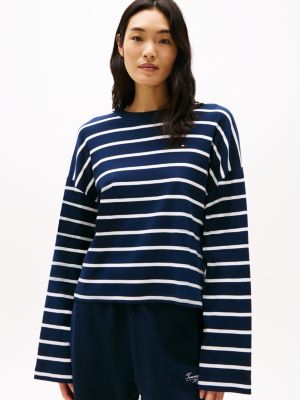 multi relaxed long sleeve t-shirt for women tommy hilfiger