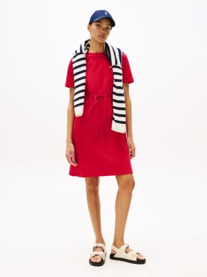 red logo mini t-shirt dress for women tommy hilfiger