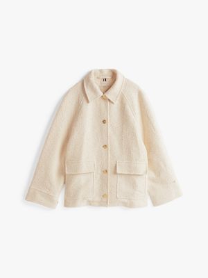 beige the sofia capsule relaxed bouclé jacket for women tommy hilfiger