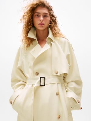 beige the sofia capsule exclusive oversized trench coat for women tommy hilfiger