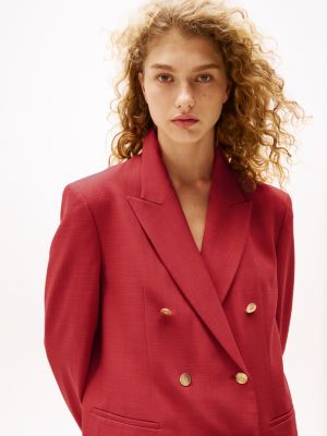 blazer croisé the sofia capsule rouge pour femmes tommy hilfiger