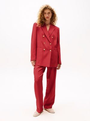 blazer croisé the sofia capsule rouge pour femmes tommy hilfiger