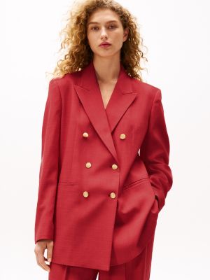 red the sofia capsule double-breasted blazer voor dames - tommy hilfiger