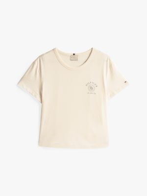 t-shirt the sofia capsule con grafica giallo da donne tommy hilfiger