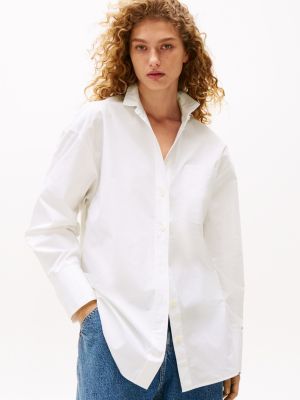 chemise boyfriend oversize the sofia capsule blanc pour femmes tommy hilfiger