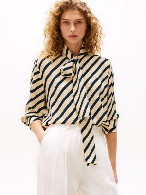 blue the sofia capsule blouse met bretonse streep voor dames - tommy hilfiger