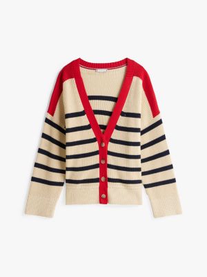 multi relaxed v-neck cardigan for women tommy hilfiger