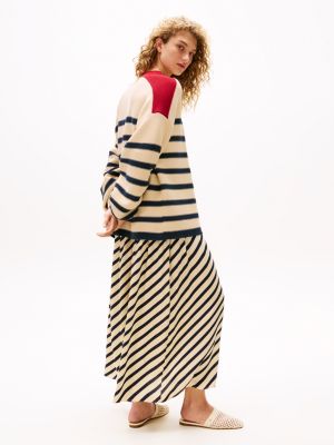 beige the sofia capsule breton stripe relaxed jumper for women tommy hilfiger