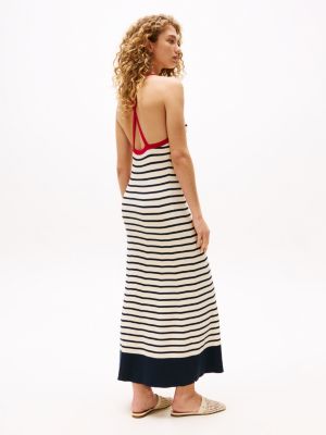 blue the sofia capsule knit stripe maxi dress for women tommy hilfiger