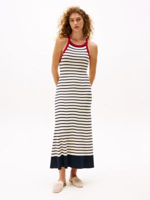 blue the sofia capsule knit stripe maxi dress for women tommy hilfiger