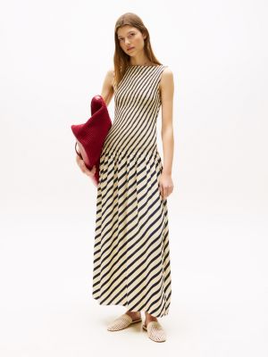 blue the sofia capsule stripe maxi dress for women tommy hilfiger