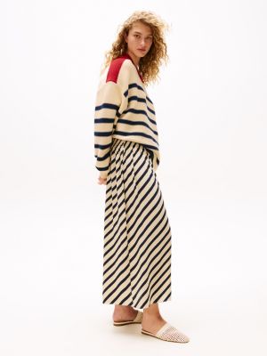 blue the sofia capsule pleated maxi skirt for women tommy hilfiger