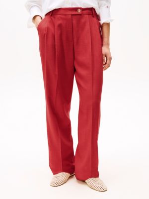 red the sofia capsule regular wide leg trousers for women tommy hilfiger