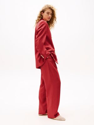 red the sofia capsule regular wide leg trousers for women tommy hilfiger