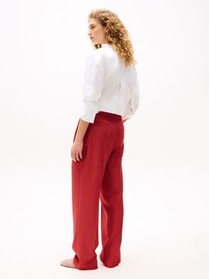 pantaloni the sofia capsule regular fit rosso da donne tommy hilfiger