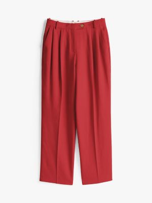 pantaloni the sofia capsule regular fit rosso da donne tommy hilfiger