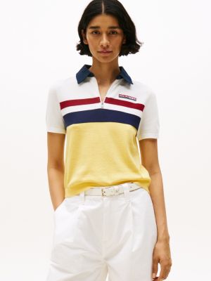 multi hilfiger sailing regular fit color block-poloshirt für damen - tommy hilfiger