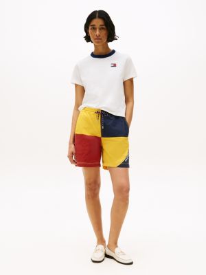 multi hilfiger sailing relaxed back logo t-shirt for women tommy hilfiger