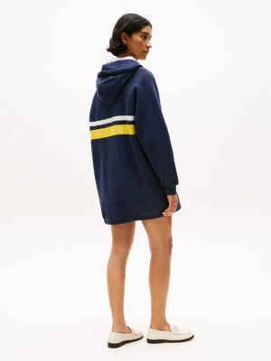 multi hilfiger sailing oversized fit hoodie-minikleid für damen - tommy hilfiger