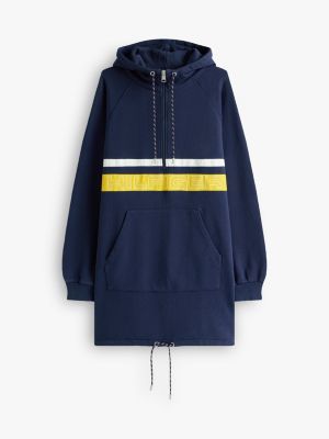 multi hilfiger sailing oversized fit hoodie-minikleid für damen - tommy hilfiger