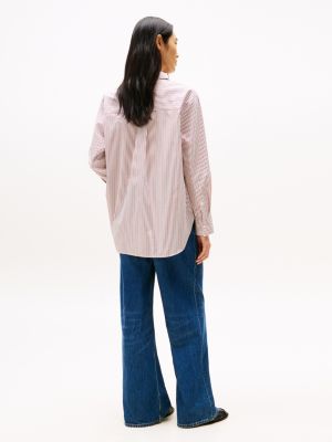 multi oversized fit stripe shirt for women tommy hilfiger