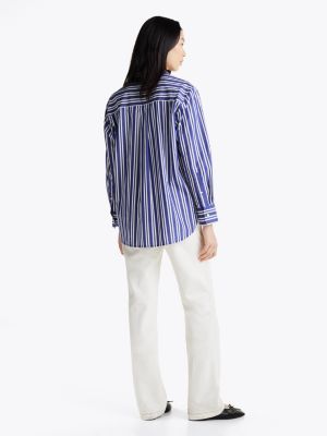 multi oversized fit stripe shirt for women tommy hilfiger