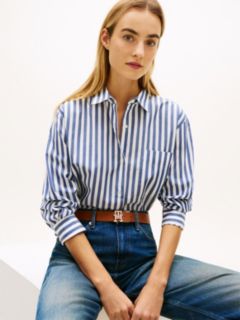 Classic Oversized Fit Logo Poplin Shirt — White 2