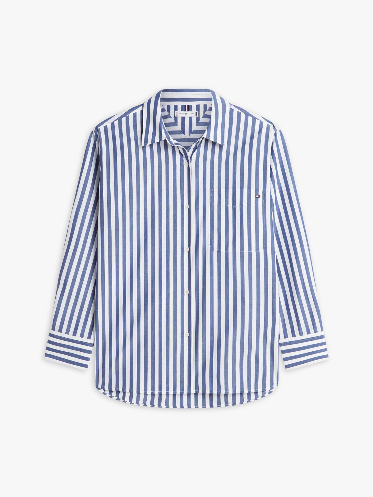 Classic Oversized Fit Logo Poplin Shirt — White