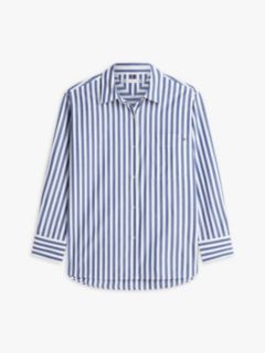 Classic Oversized Fit Logo Poplin Shirt — White 5