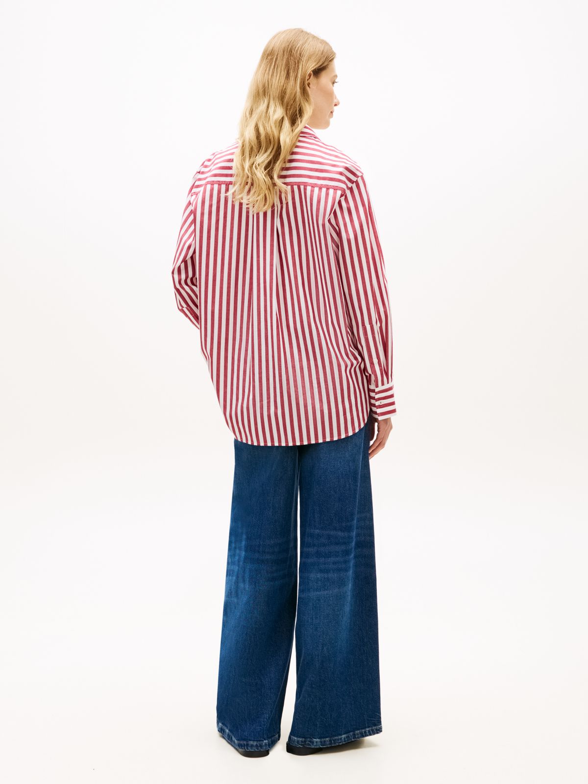 Classic Oversized Fit Logo Poplin Shirt — Beige