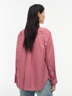 Classic Oversized Fit Logo Poplin Shirt — Red 4