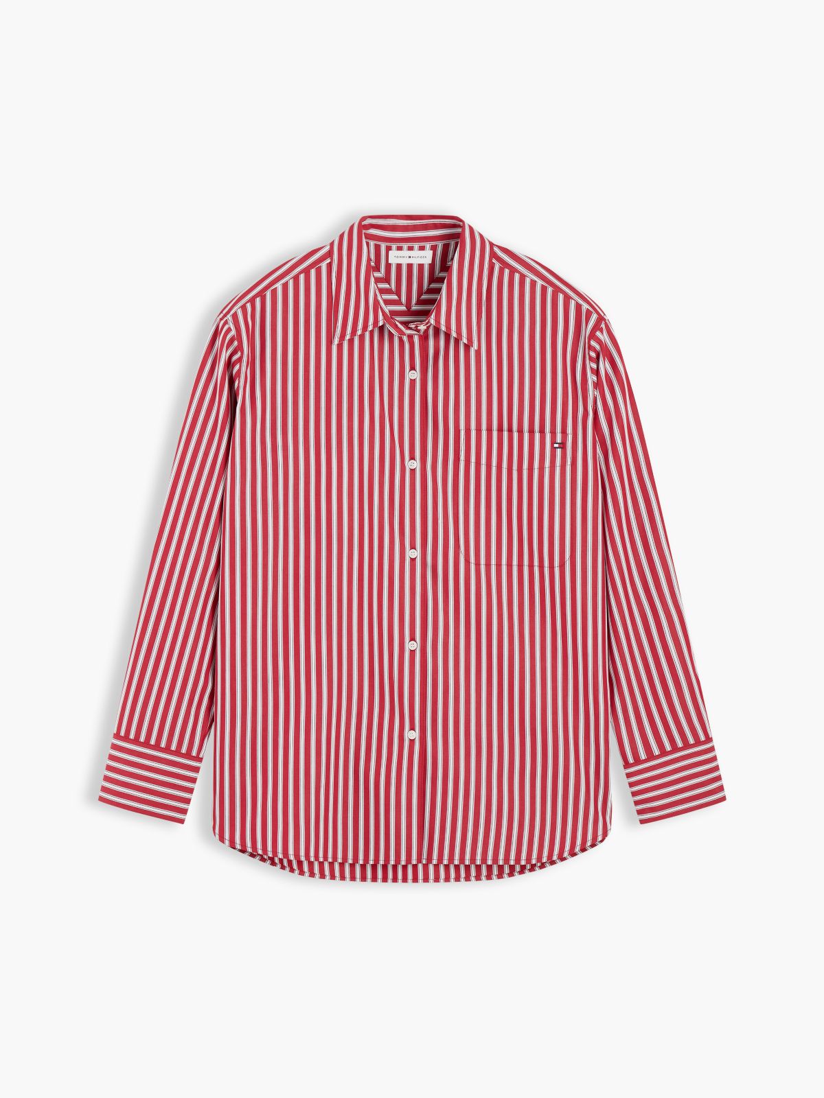 Classic Oversized Fit Logo Poplin Shirt — Red