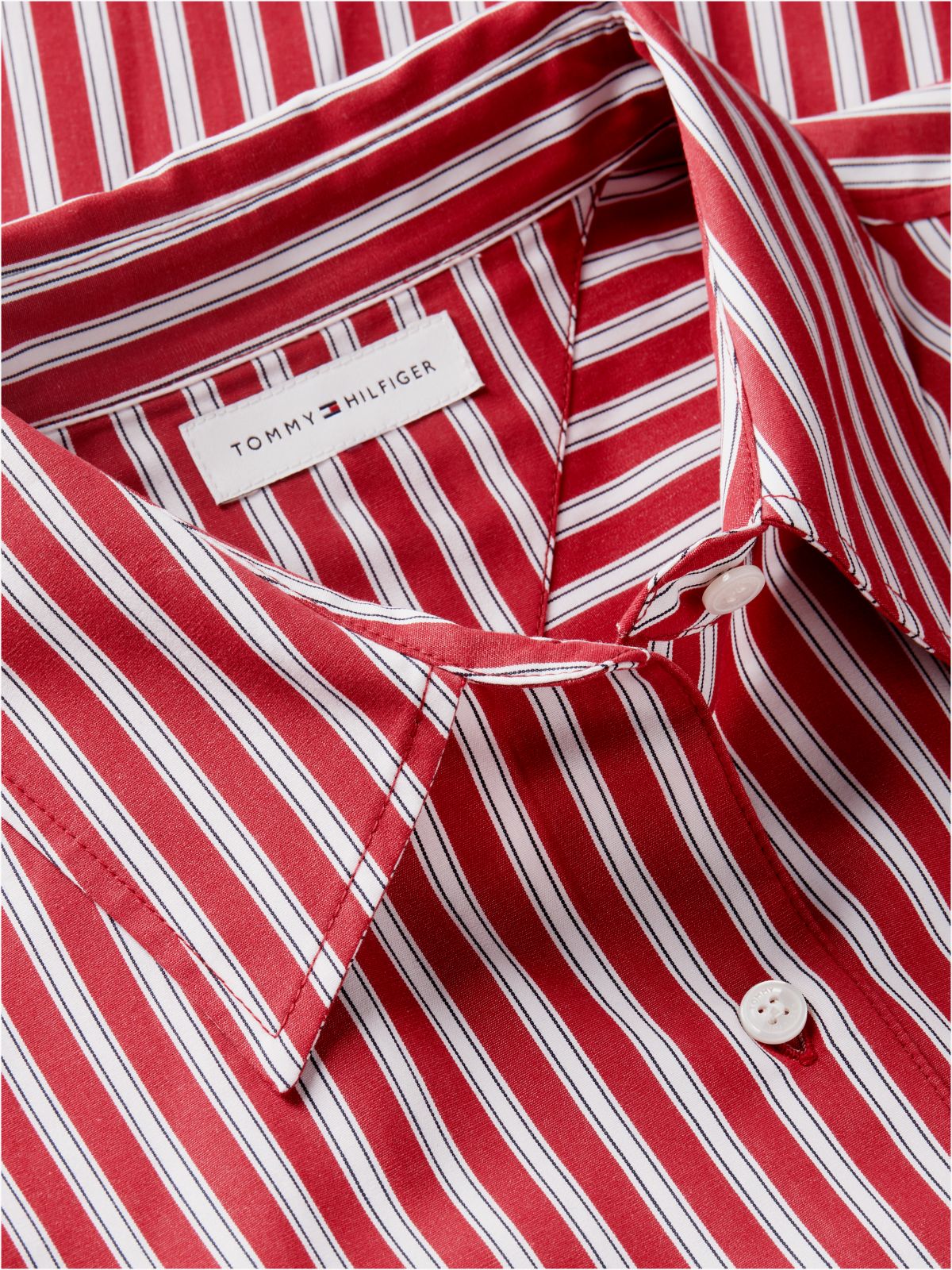 Classic Oversized Fit Logo Poplin Shirt — Red