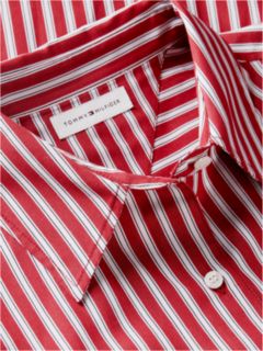 Classic Oversized Fit Logo Poplin Shirt — Red 6