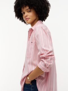 Classic Oversized Fit Logo Poplin Shirt — White 3