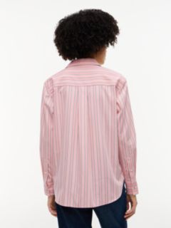 Classic Oversized Fit Logo Poplin Shirt — White 4