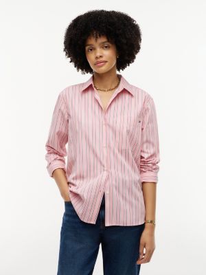 white classic oversized fit poplin shirt for women tommy hilfiger