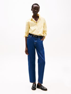 meerdere kleuren oversized fit gestreept overhemd voor dames - tommy hilfiger