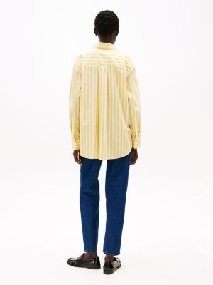 meerdere kleuren oversized fit gestreept overhemd voor dames - tommy hilfiger