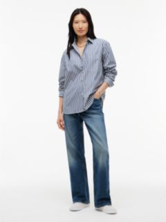 Classic Oversized Fit Logo Poplin Shirt — Blue 2